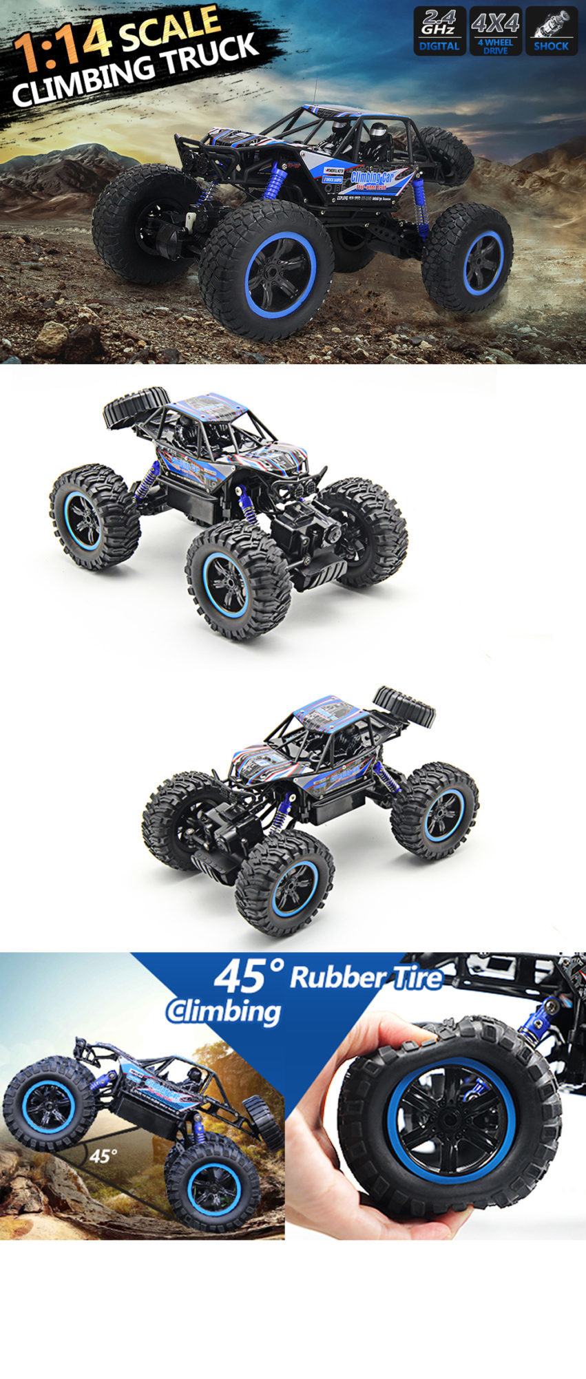 2.4G 4WD Off-road Radio Control Climbing Truck Kids Toy Vehicles - Climbing Truck - 1