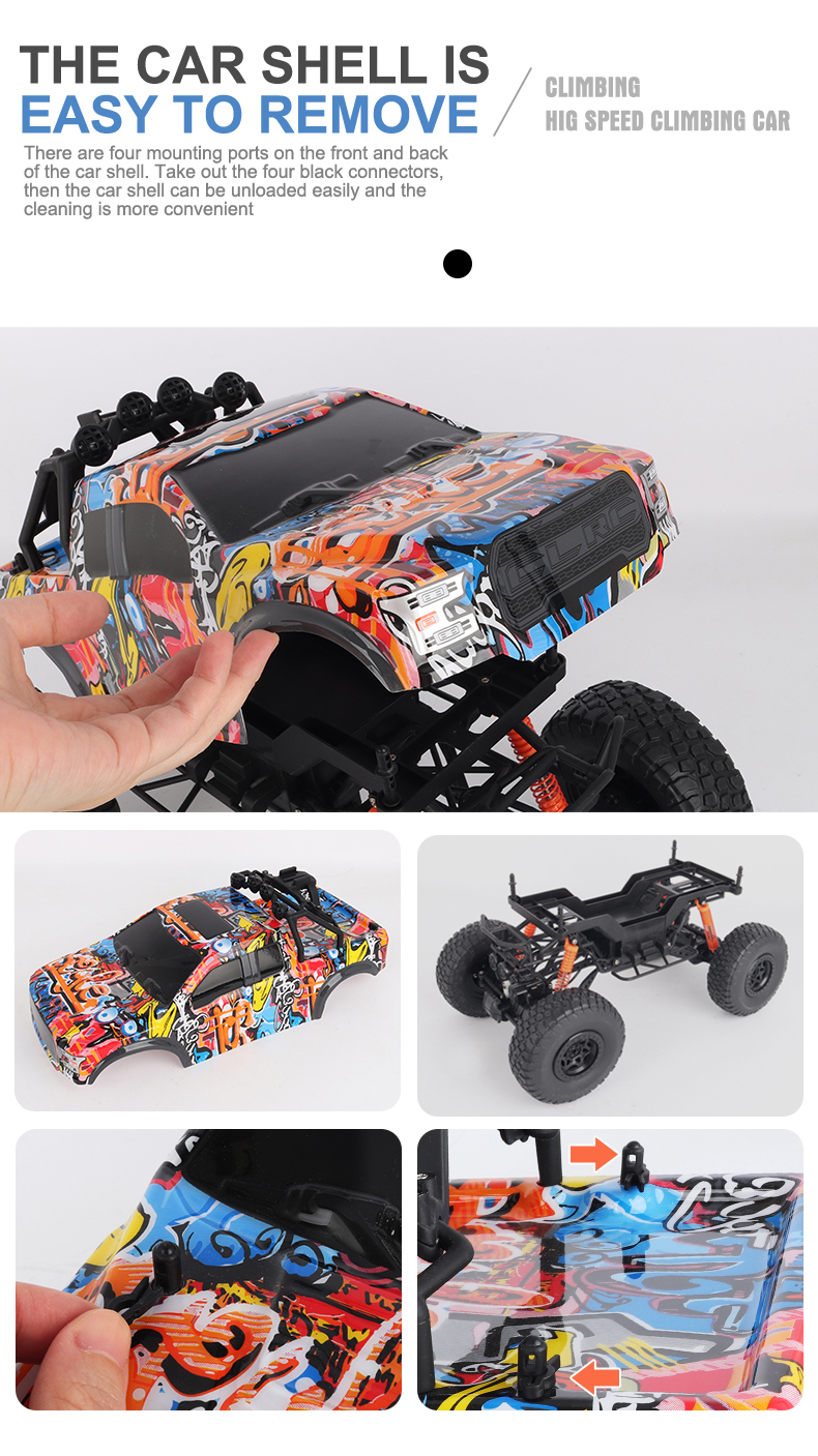 1:10 Scale 2.4G RC Climbing Truck 4WD Radio Control Kids Toy Car with Big Wheel YY2037 - Climbing Truck - 13